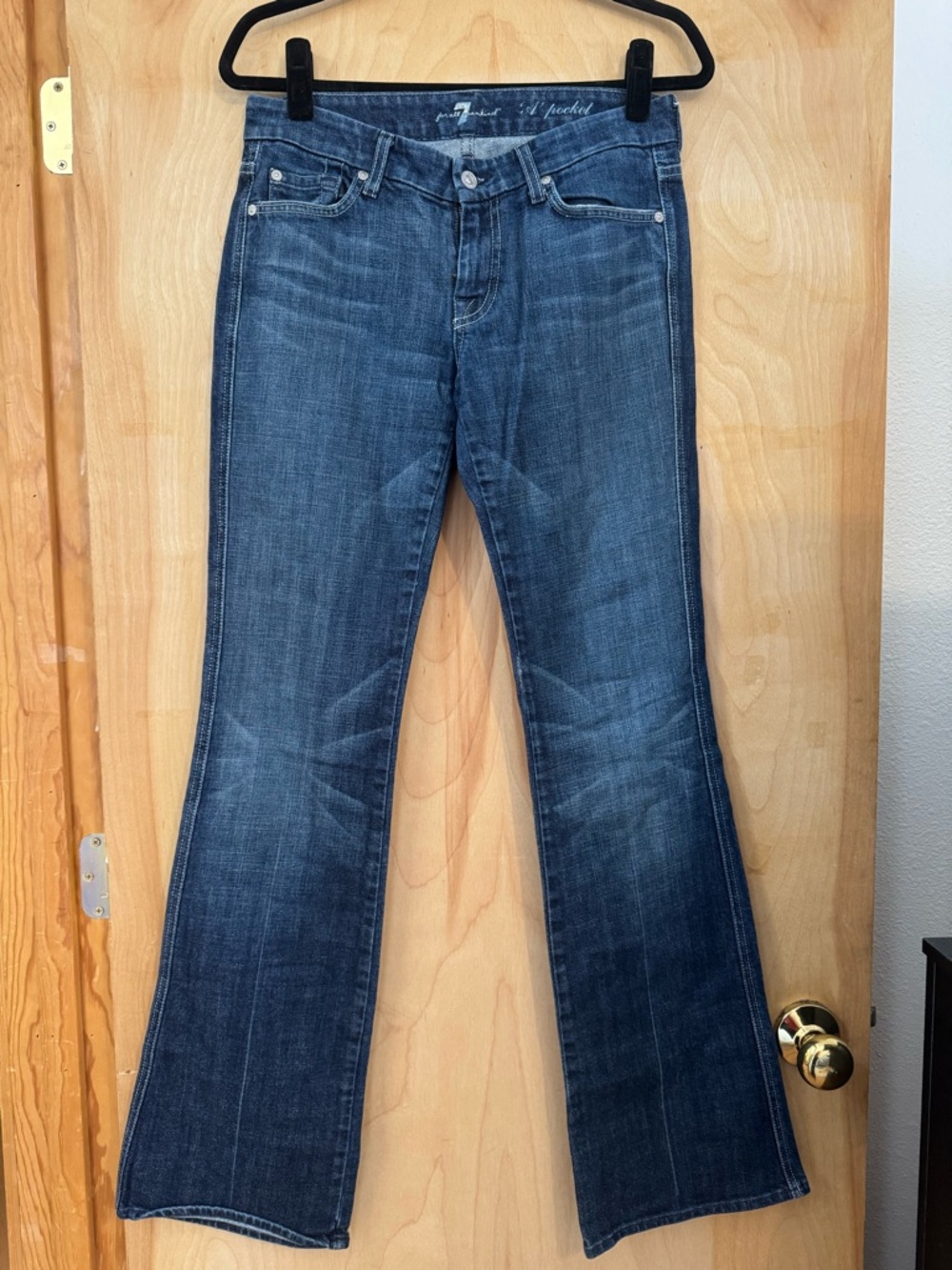 7 For All Mankind Dark Blue Flare Jeans